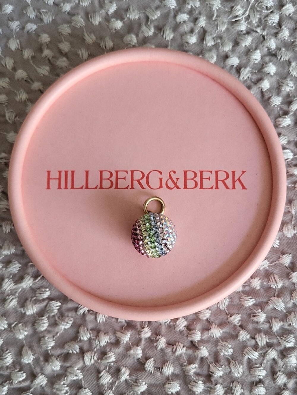 HILLBERG & BERK Large Prism Rainbow Sparkle Ball Pendant Charm